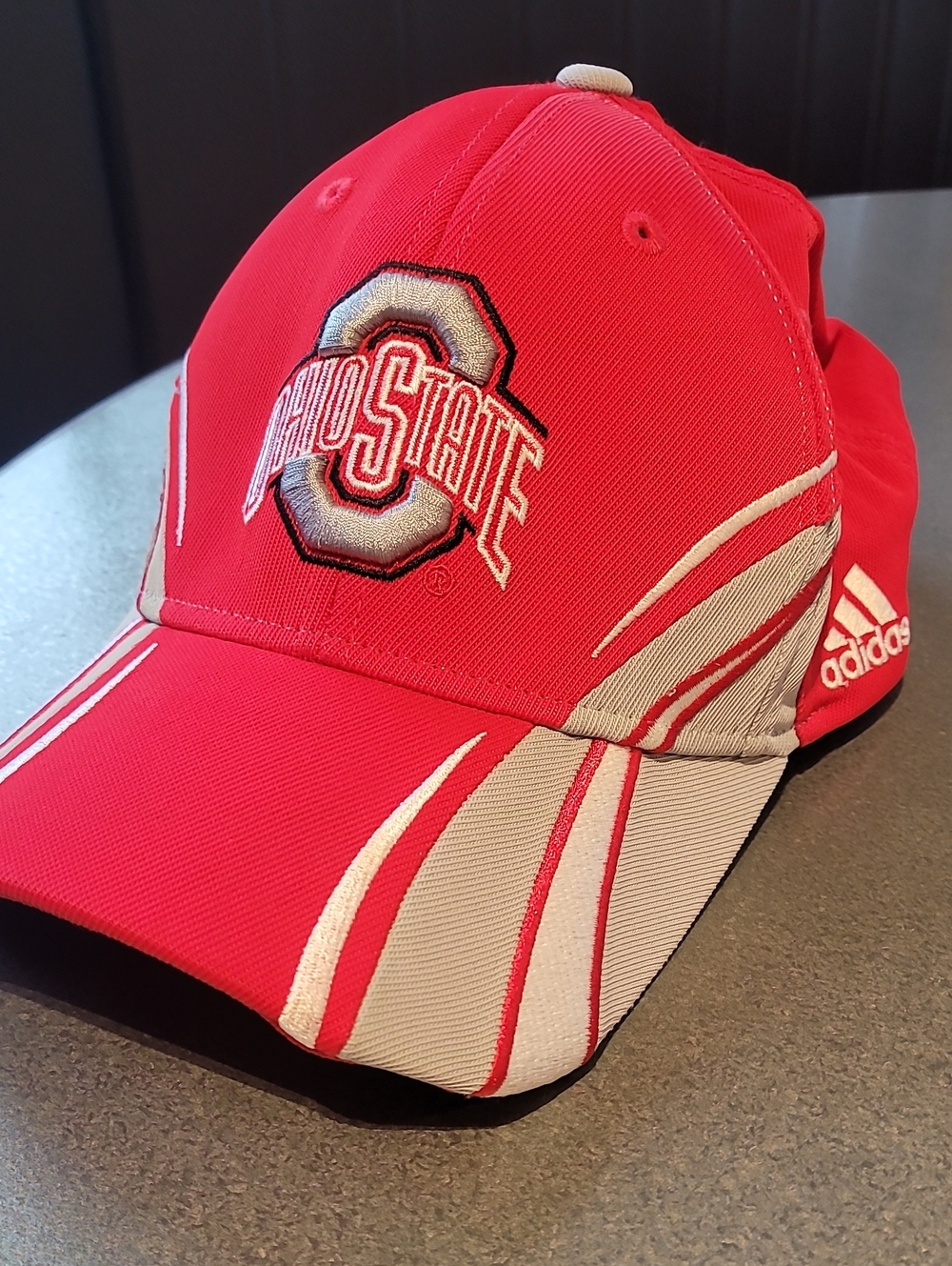 Adidas Ohio State Red Baseball Cap Size L/XL Stretch - Picture 2 of 8